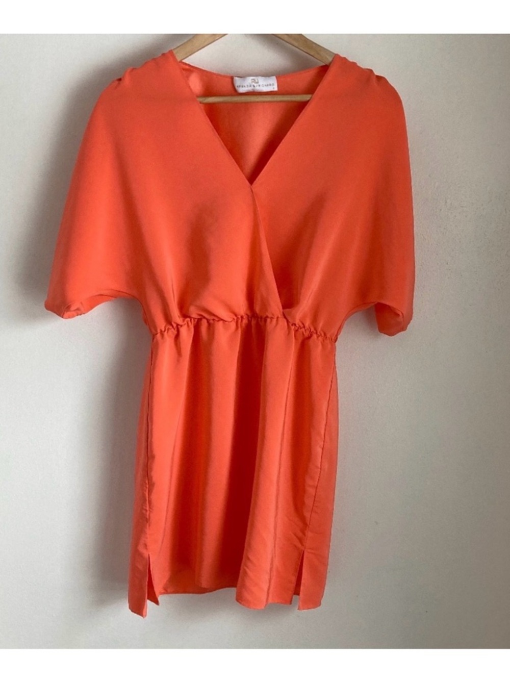 Amanda Uprichard Coral-Orange V-Neck Dress